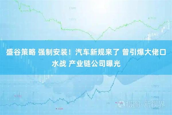 盛谷策略 强制安装！汽车新规来了 曾引爆大佬口水战 产业链公司曝光